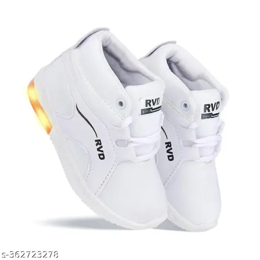 White and yellow shoe with orange stripe on side
