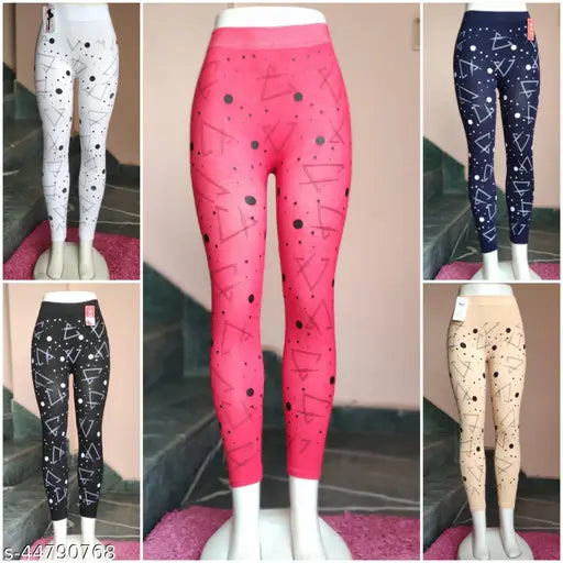 Printed cotton blend jeggings for women, illustrious fit and feel, size 28/30/32 (waist 28/30/32, length 38, hip 30/32/34), made in India