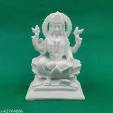 Marble Laxmi idol showpiece, exquisite Diwali decoration or home Pooja room accessory, 10cm x 5cm x 2cm in size