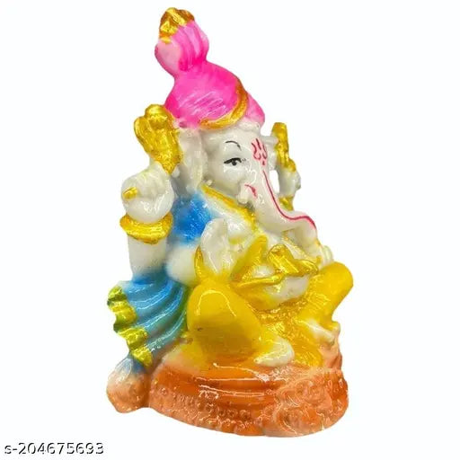Marble finish Pagdi Ganesha idol, 8.5x6.5x12cm poly resin decorative statue from SCULPTO MANIA, Indian showpiece