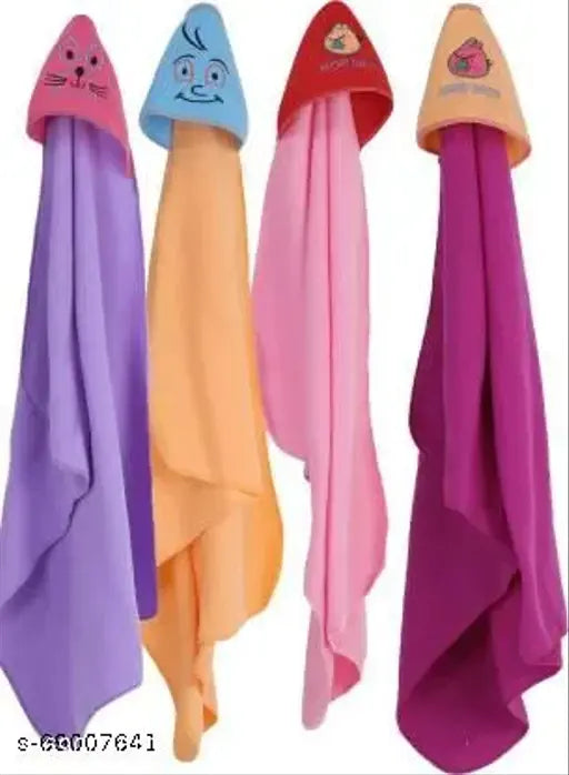 Magenta, peach, purple baby pink polyester crib hooded blanket for mild winter, four pack on display stand