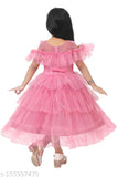 Stylish party girls ethnic net gowns, solid pattern for kids aged 4-8 years, Indian traditional attire on mannequin