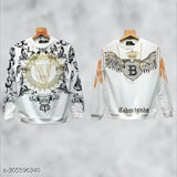 Cotton long sleeve retro men's t-shirt, printed with trendy design, size M/L/XL from India