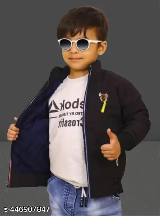 Boys black jacket with sunglasses