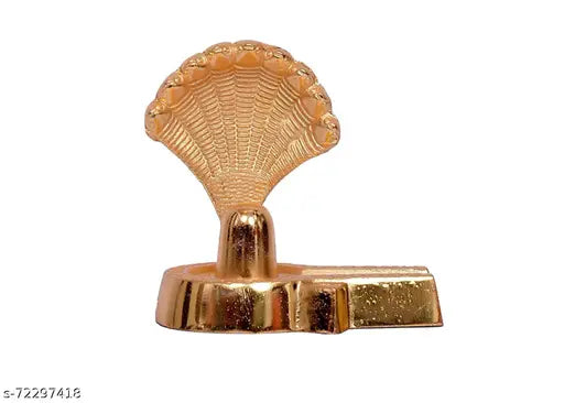 Golden polished brass Mini Shiv Ling, symbolic representation of Shiva in temple worship