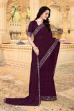 Purple silk saree with matching blouse, elegant, traditional attire