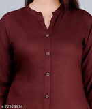 Rayon solid kurti set with printed palazzos (2 pieces), Indian ethnic wear in A-line style