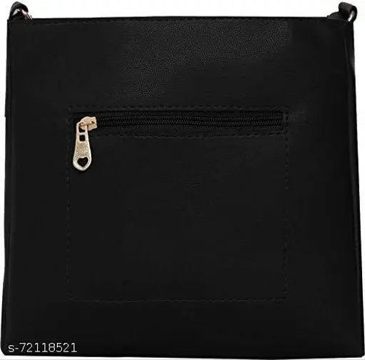 Black nylon Dil sling bag with multiple pockets and zip closure