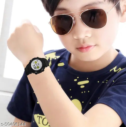Multi-colored LED stopwatch watch with alarm for kids
