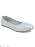 Women's red comfortable flats, synthetic slip-on bellies for daily use