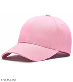 Pink cap, cotton material, girls' baseball style