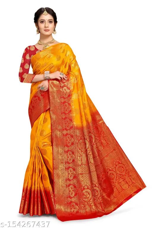 Banarsi silk saree, gold and maroon pallu with balatones, pure zari border