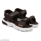Black casual sandal with multiple straps and adjustable buckle, suitable for outdoor or walking activities