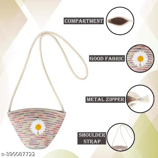 A jute cross body sling bag with shoulder strap, suitable for daytime outings