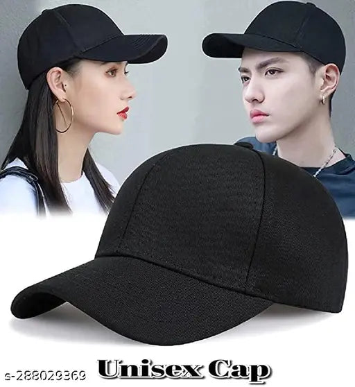 Stylish cotton baseball caps pack for kids & adults, solid color trending design from India