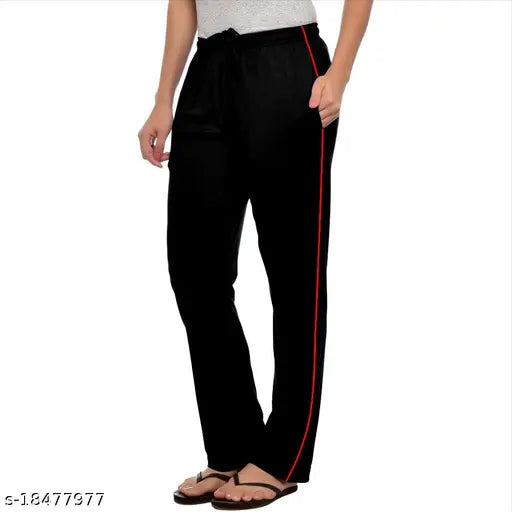 Stylish women's black onion pink cotton regular fit lower pajama pack of 2