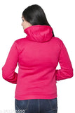 Girls' long sleeve graphic print hoodie, wool material, winter wear for cool places