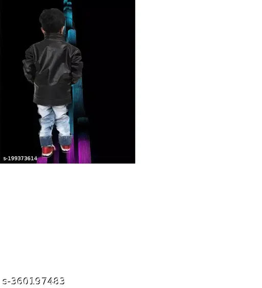 Leather Boys Stylis Jacket - Solid design, very comfortable for kids' winter wear