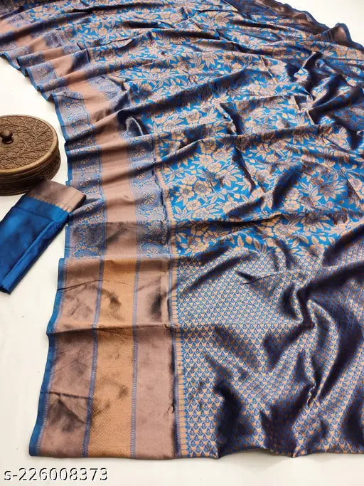 Banarasi Silk Saree with Zari work, soft litchi color, ready to ship *100% original best quality*