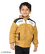 Boys' mustard nylon jacket with self-design pattern, official club branded for kids aged 1-3 years (17 inches length)