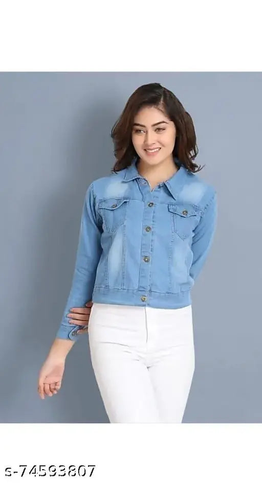 Denim colorblocked jacket, long sleeves, size S-XL. Handmade Indian denim apparel