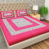 Multicolor Jaipuri floral-print 100% cotton bedsheet with 2 pillow covers, soft and breathable for a comfortable summer night's sleep