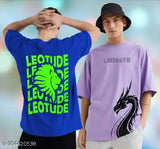 Trendy LEOTUDE Men's Oversized Half Sleeve Round Neck Casual T-Shirt | Plus Size Also Available