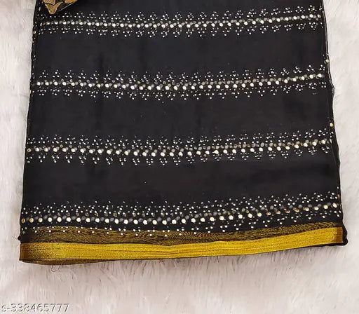 Embellished daily wear Georgette saree with self-design blouse, Indian chiffon and Italian silk fabric, trending Party Wear for Diwali, Navratri, Raksha Bandhan, Durga Puja, and Karwa Chauth