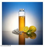 Clear glass water bottle (750ml) for fridge, ideal for single use