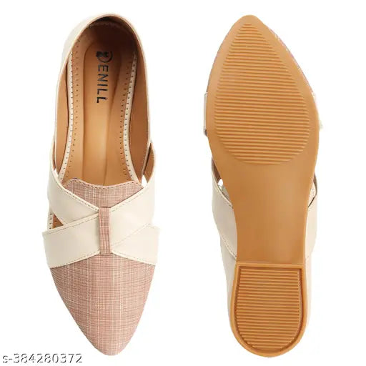 Synthetic peach leather loafers, closed-back style in Indian sizes 3-8