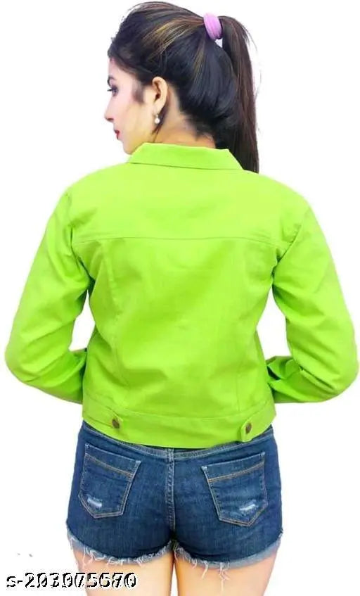 Red, black, green, pink, maroon, yellow, and mehndi-style twill jackets in solid patterns. Cotton linen long sleeves new arrival from AD Fashion Store. Girl's choice collection