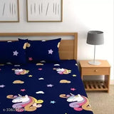 Glace cotton, fitted elastic double bedsheet with 2 pillow covers, breathable, summer-ready bed linen for adult bedroom decor
