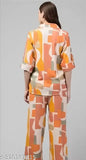 Multicolor 3/4 sleeve kurti and pant set, women's printed shirt coord set in vibrant Indian design