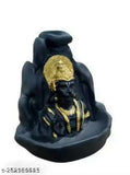 Hanuman Ji Smoke Backflow decor piece in black, 10cm polyresin with 11 cones