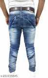 Cotton blend solid net, funky outgoing jeans for active everyday life, comfortable fit and pockets