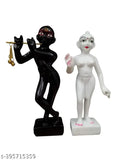 Marble dust Iskon Radha Krishna statue, traditional Indian Krishna idol for home decor or pooja room, 9" height and 2.5 cm length