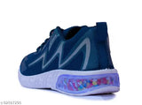 Blue and black sports running shoes with added support