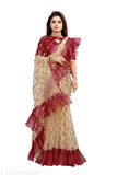 Heavy net saree with Banarasi silk blouse, embellished in sequence work - Indian ethnic wear collection