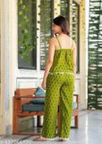 Lightweight & breathable rayon summer night suit, printed net pattern. One-piece pyjamas with short sleeves for cool comfort during warm nights