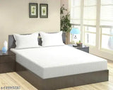 Royal striped polycotton double bedsheet, superfine quality, 2 pillow covers, ideal for adults, summer use, India origin