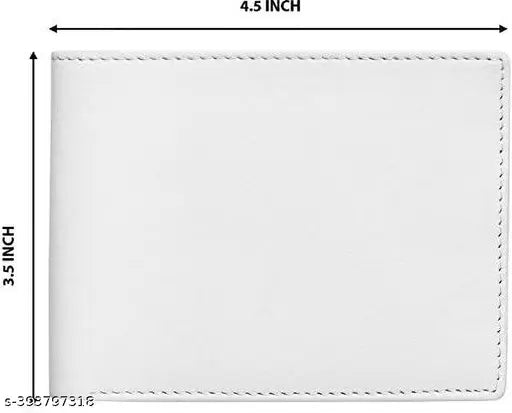 White faux leather men's travel wallet, durable and compact for formal/casual occasions, features multiple compartments and extra card slots