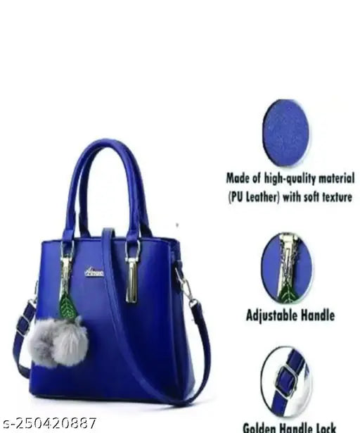 Trendy party wear sling bag, blue color with adjustable strap, made of high quality material