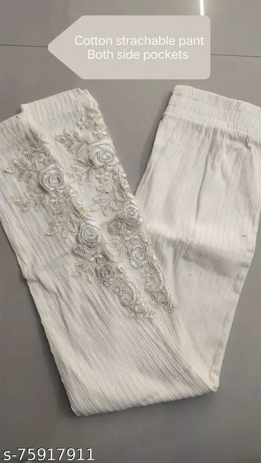 COTTON JEGGING STRETCHABLE PANT WITH BOTH SIDE WORK AND BOTH SIDE POCKETS