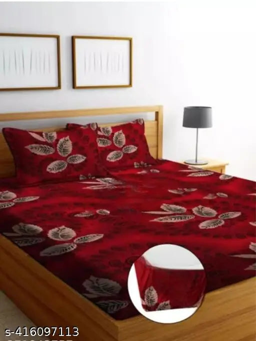 Premium cotton elastic fitted King Size 220 TC bedsheets with vibrant cartoon characters, soft & cozy for summer sleep