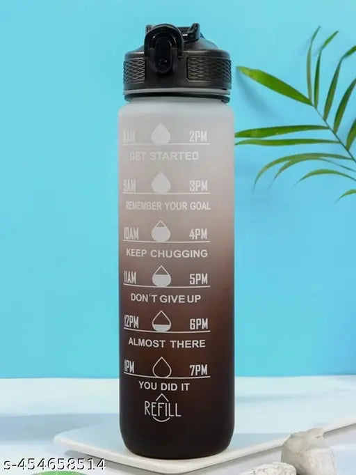 Multi-colored Scepto 1 Littre water bottle - motivational, time-marker sports bottle with removable strainer, leakproof & BPA free for fitness and outdoor activities