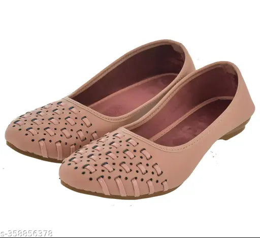 Stylish synthetic bellies bellerinas for women and girls, prime collection presents casual/formal laser cut style in various sizes (IND-4, IND-5, IND-6, IND-7, IND-8, IND-9) with closed back