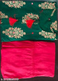 Rayon Prachi2 blouse with three-quarter sleeves, printed combo design, Indian ethnic wear for women. S (36in bust, 44in length), M (38in bust, 42in length), L (40in bust, 42in length), XL (42in bust, 42in length), XXL (44in bust, 42in length)