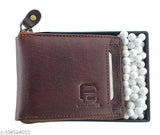 Brown leather bifold wallet, premium top-grain material, 5 compartments, RFID protected, ideal for men and women