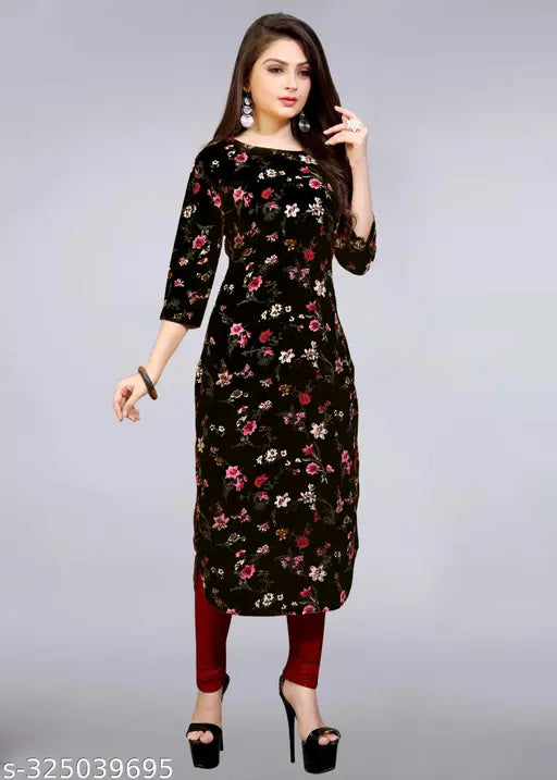 American Crepe printed combo, three-quarter sleeve Best Selling Kurta for daily and festive wear