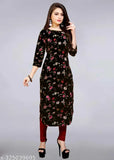 American Crepe printed combo, three-quarter sleeve Best Selling Kurta for daily and festive wear